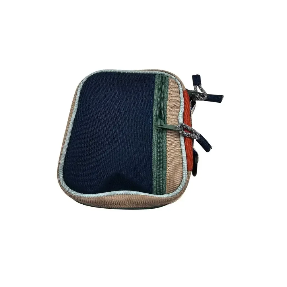 KAVU Safety Cove Case, a padded accessory case Blue Green Beige Zip Up